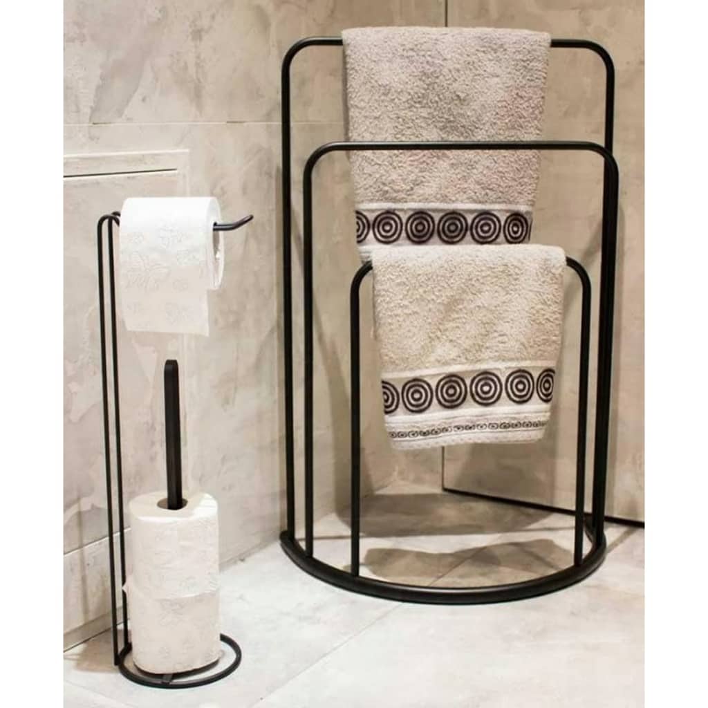 Bathroom Solutions Portasciugamani 49,5x75 cm in Metallo Nero 442472 -  BricoBravo