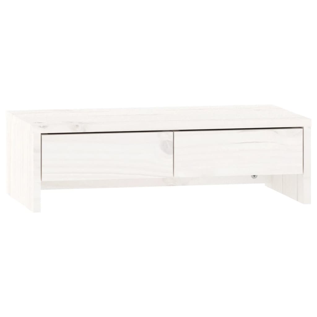 Supporto per Monitor Bianco 50x27x15 cm Legno Massello di Pino 813955 -  BricoBravo