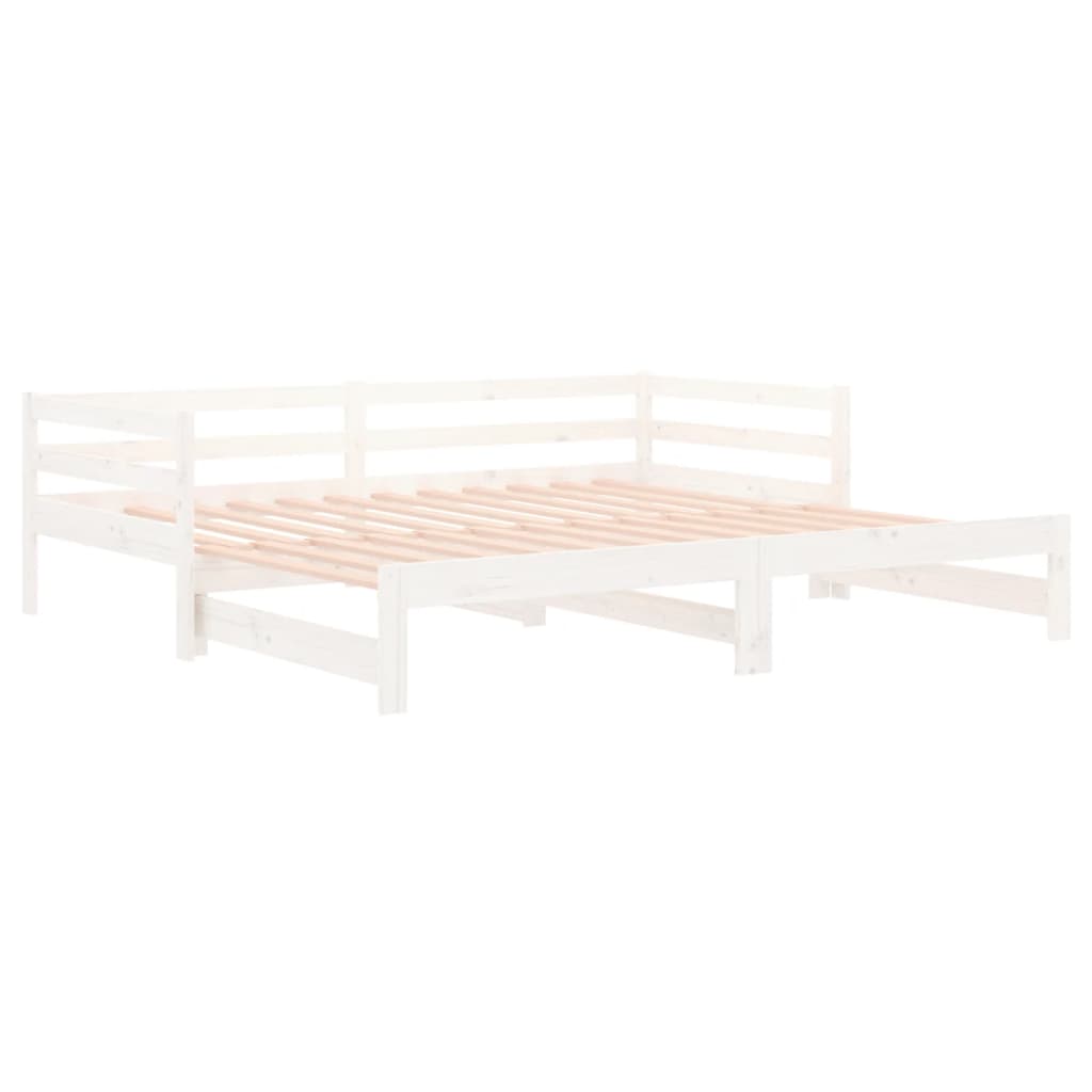 vidaXL Divano Letto Estraibile in Legno Massello di Pino 2x(90x200) cm