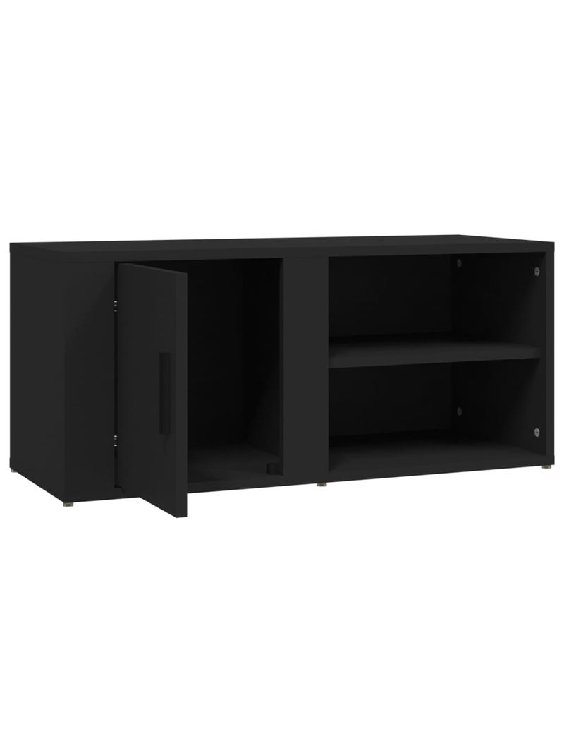 Mobile Porta TV Nero 80x31,5x36 cm in Legno Multistrato 819438 - BricoBravo