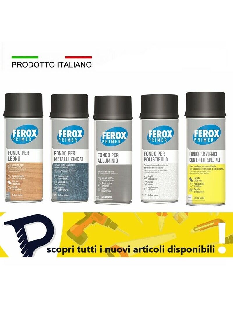 Ferox Primer fondo vernici speciali metallo alluminio polistirolo legno