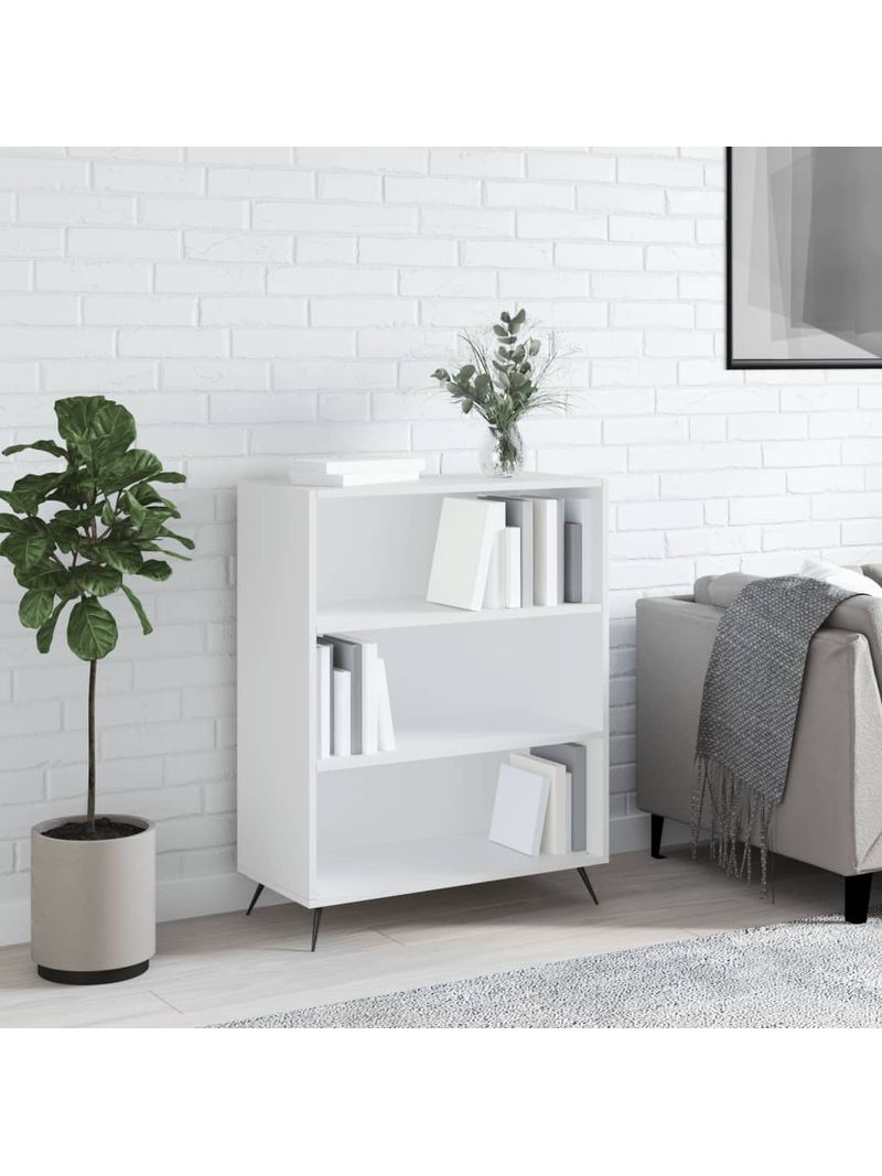 Libreria Bianca 69,5x32,5x90 cm in Legno Multistrato 828332 - BricoBravo