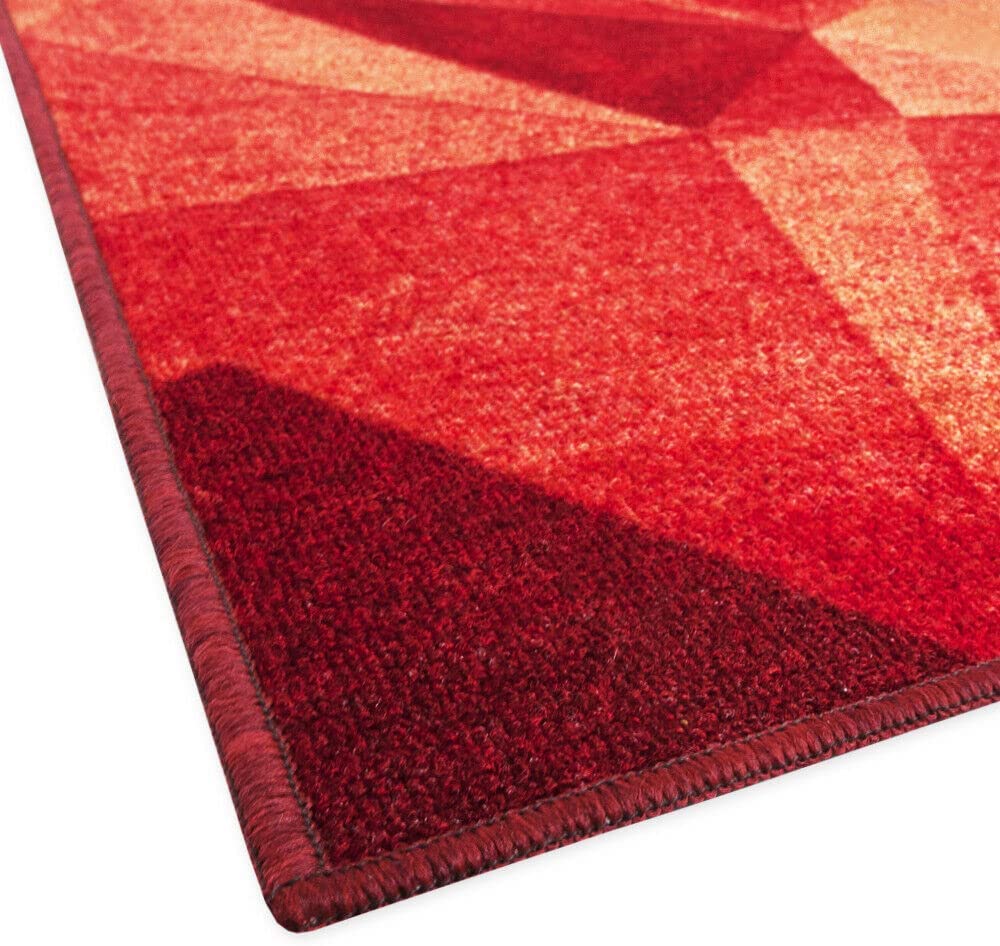 emmevi Tappeto Cucina A Righe 3D Morbido Bordato Passatoia Ingresso Assorbente Antiscivolo 57x115 Bordeaux