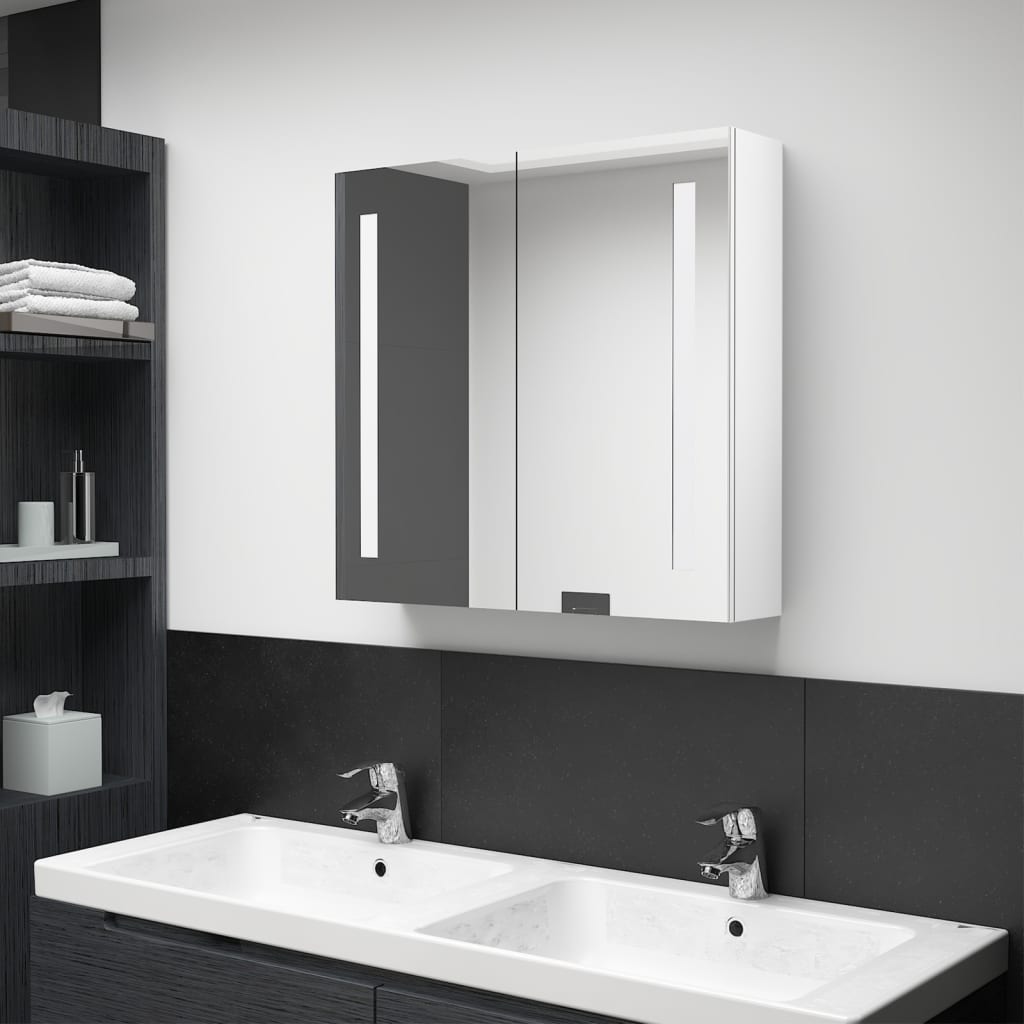 VidaXL Armadio da Bagno Grigio Lucido 32x25,5x190 cm in Truciolato