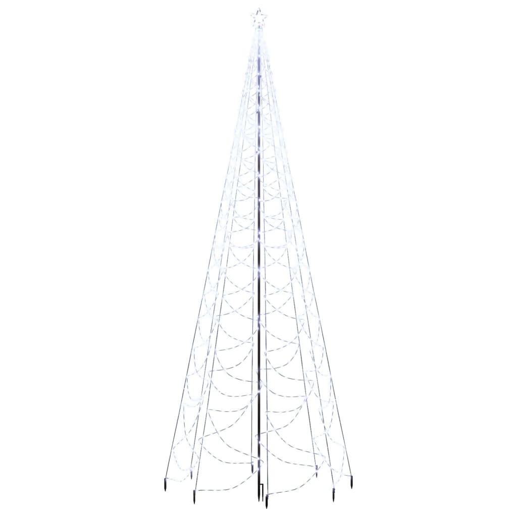 Albero di Natale con Palo in Metallo 1400 LED Bianco Freddo 5 m - AMDGarden