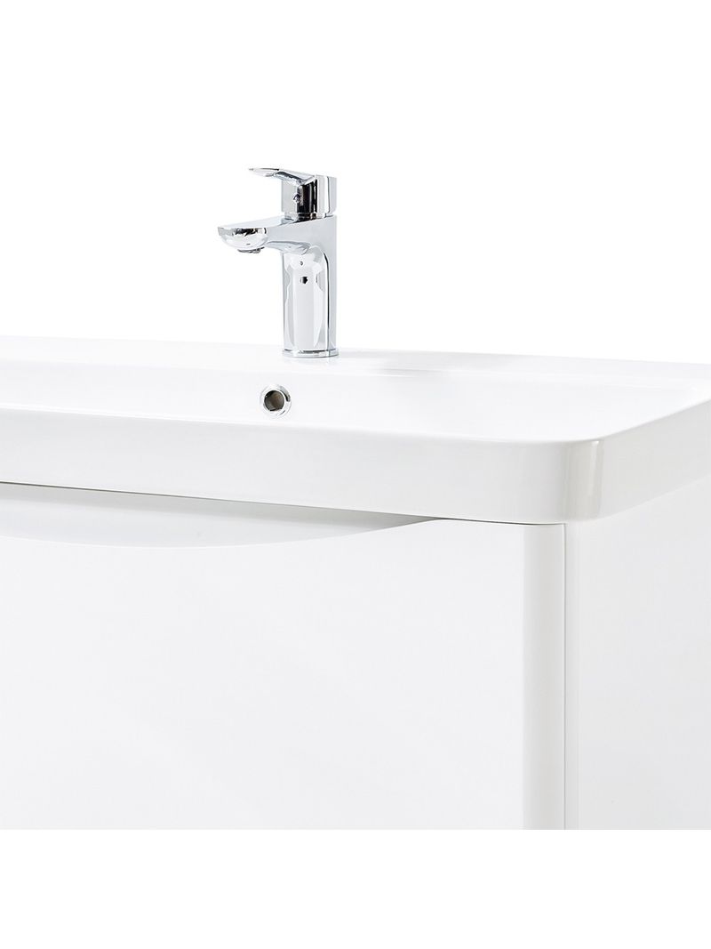 Mobile bagno sospeso 80 cm antracite con specchio contenitore Zen