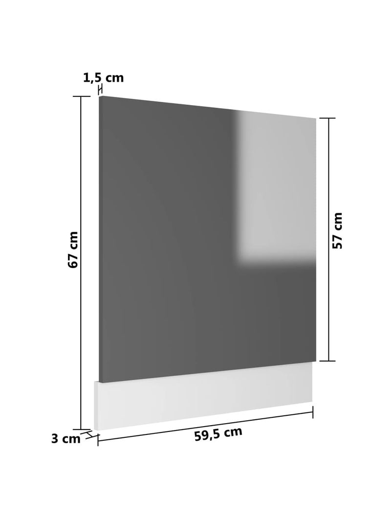 Pannello Lavastoviglie Grigio Lucido 59,5x3x67 cm in Truciolato