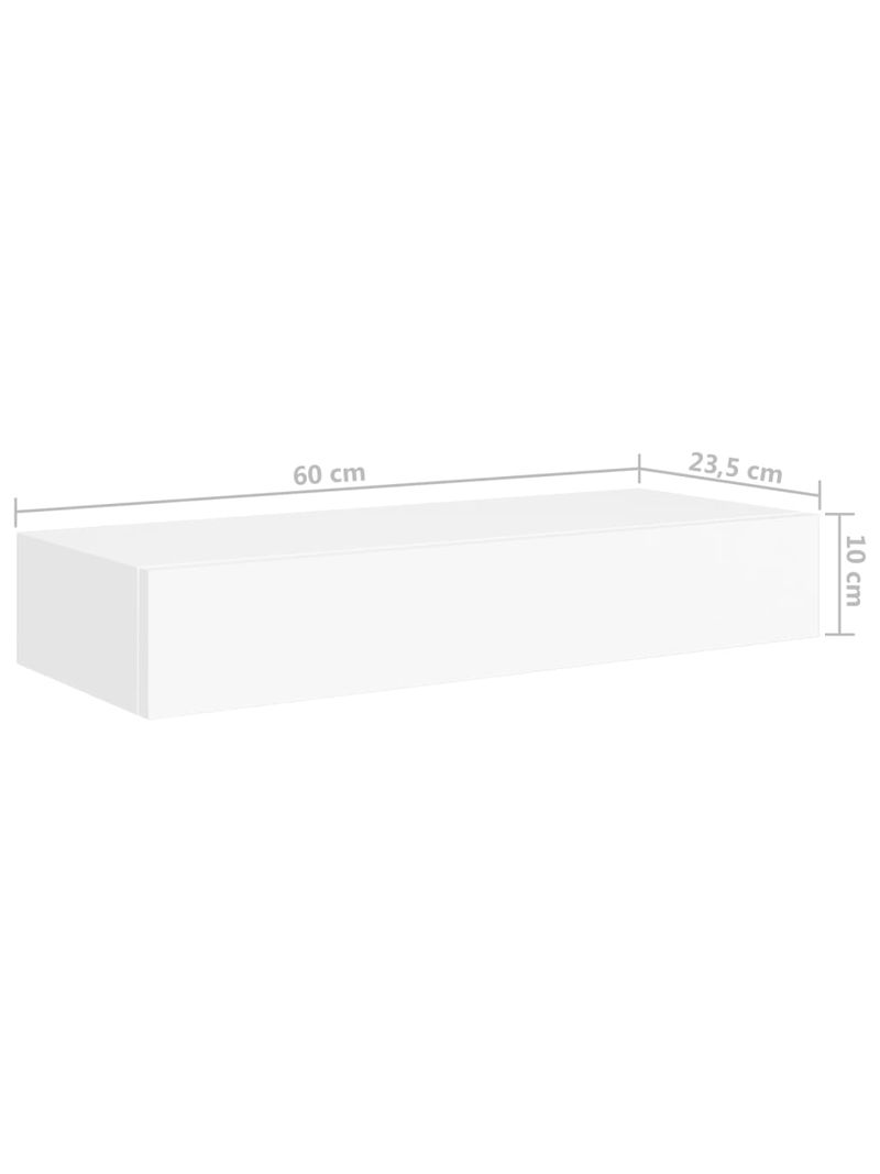 VidaXL Scaffale con Cassetti da Parete Bianco 60x23,5x10 cm in MDF