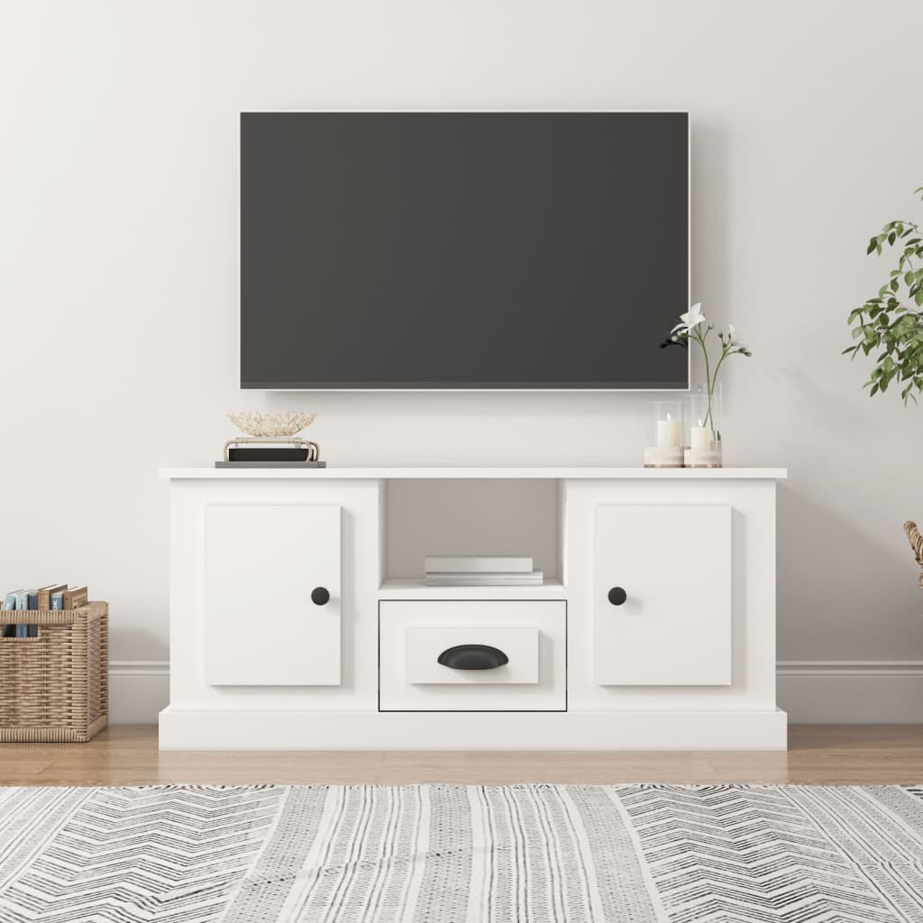 VidaXL Mobile tv con ruote bianco lucido 80x40x45 cm legno multistrato Mobili  porta tv 