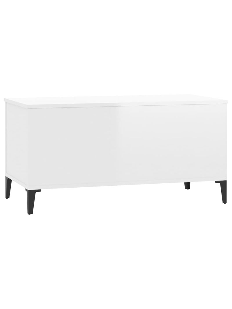 Tavolino Salotto Bianco Lucido 90x44,5x45 cm Legno Multistrato