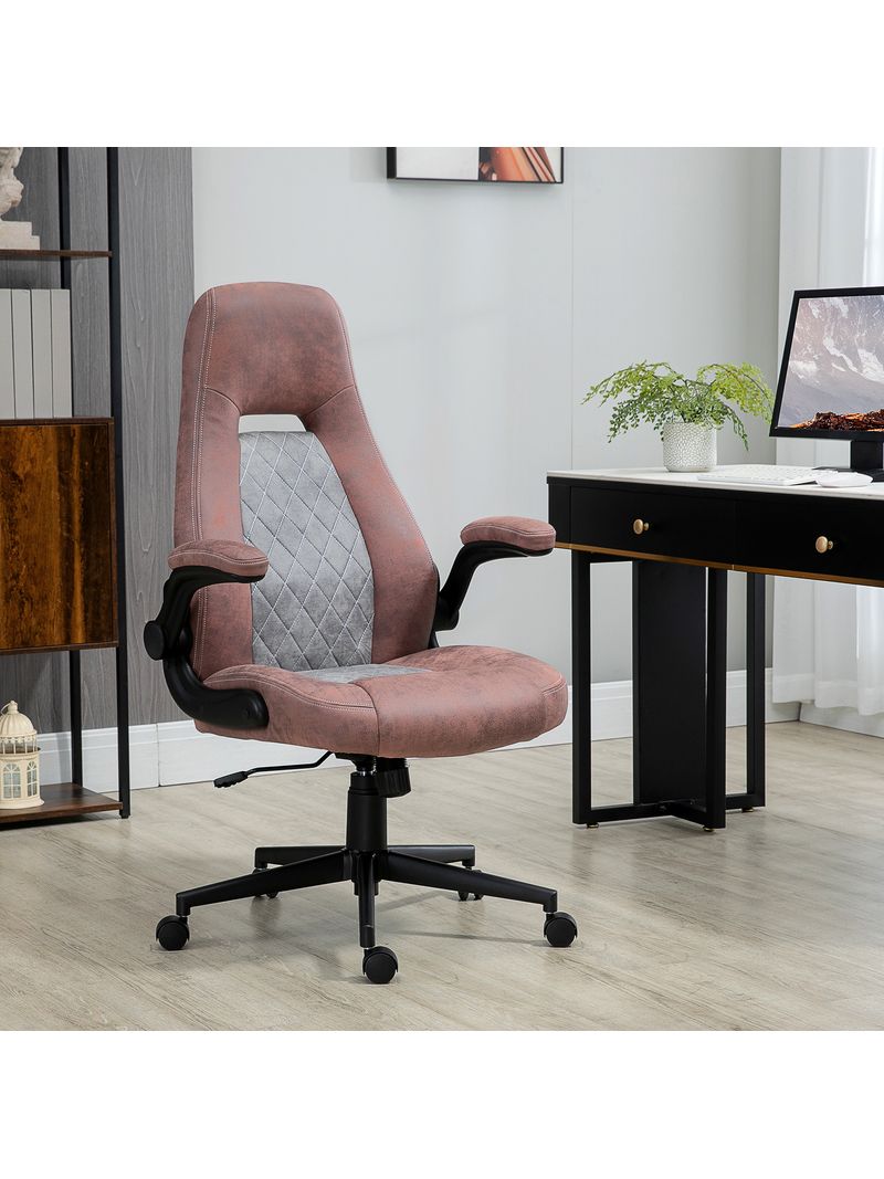 EASYCOMFORT Sedia da Ufficio Ergonomica con Altezza Regolabile, Braccioli  Ribaltabili e 5 Ruote, 67x70x114-124 cm - BricoBravo