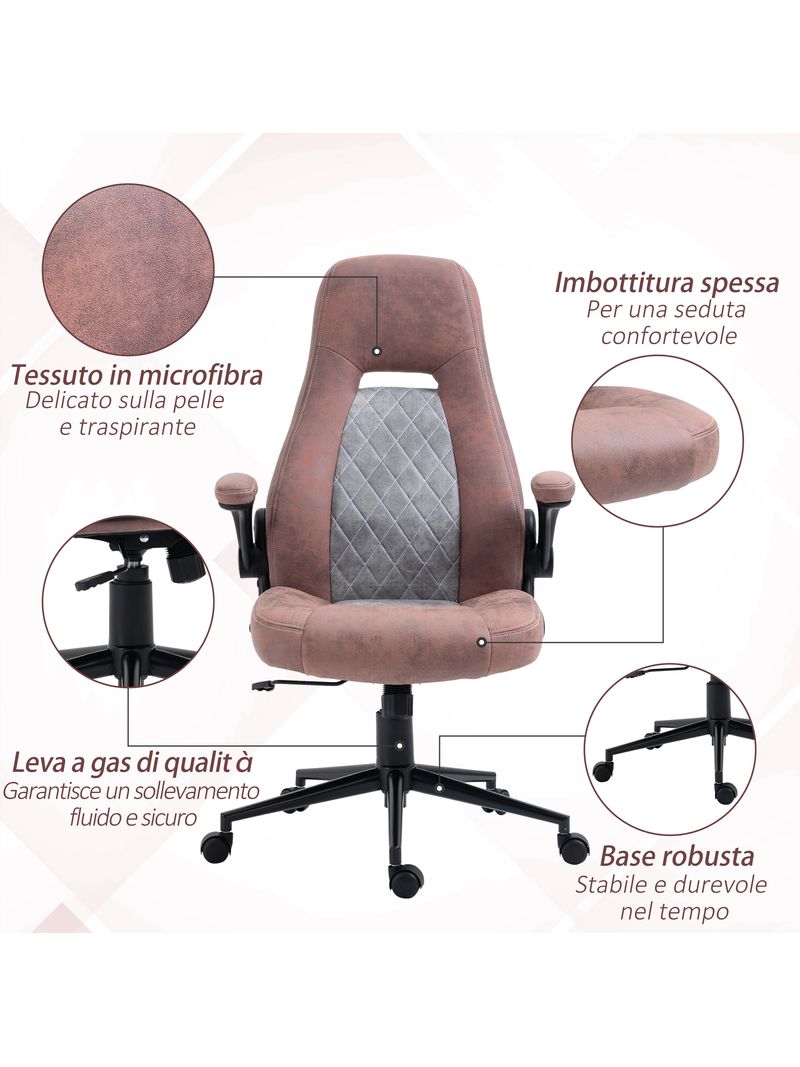 EASYCOMFORT Sedia da Ufficio Ergonomica ad Altezza Regolabile con  Poggiapiedi e Poggiatesta, 60x59x114-122 cm, Grigio