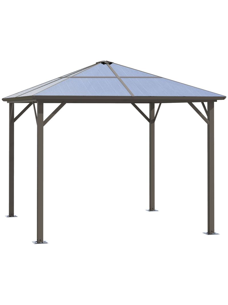 EASYCOMFORT Gazebo da Giardino con Tetto in Policarbonato e