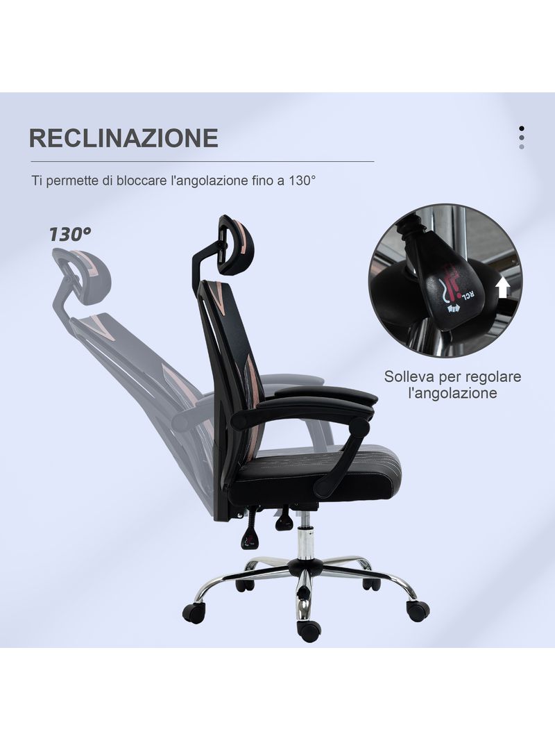 EASYCOMFORT Sedia Ergonomica da Ufficio con Poggiatesta