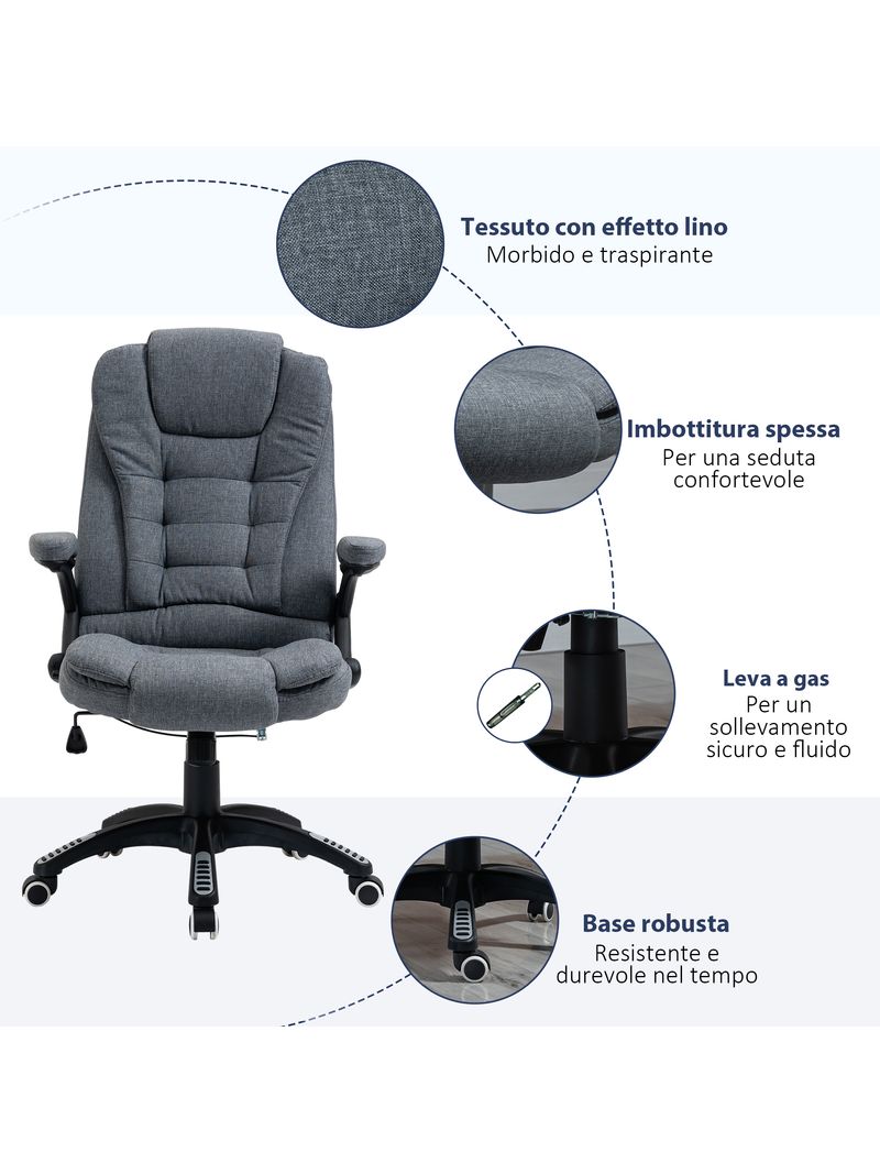 EASYCOMFORT Sedia da Ufficio Ergonomica e Reclinabile ad Altezza