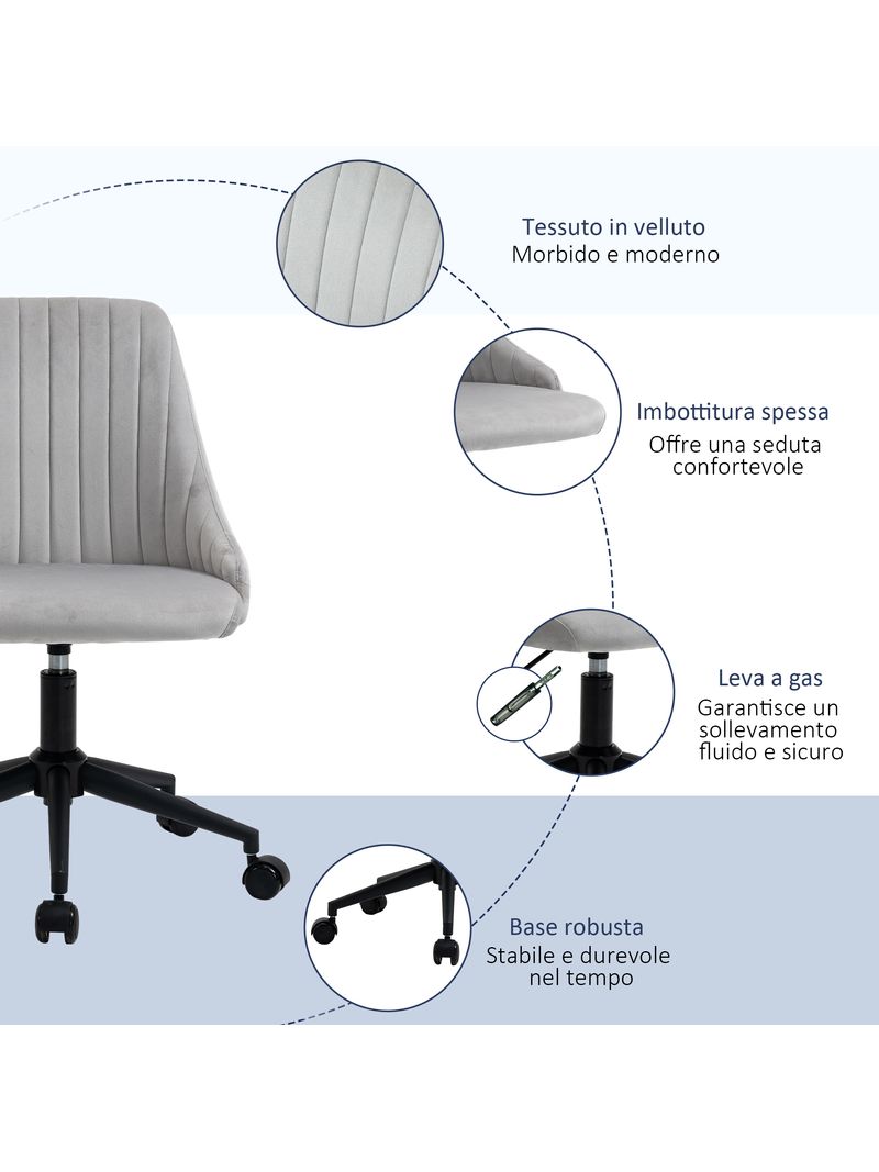 EASYCOMFORT Sedia da Ufficio ergonomica girevole con altezza