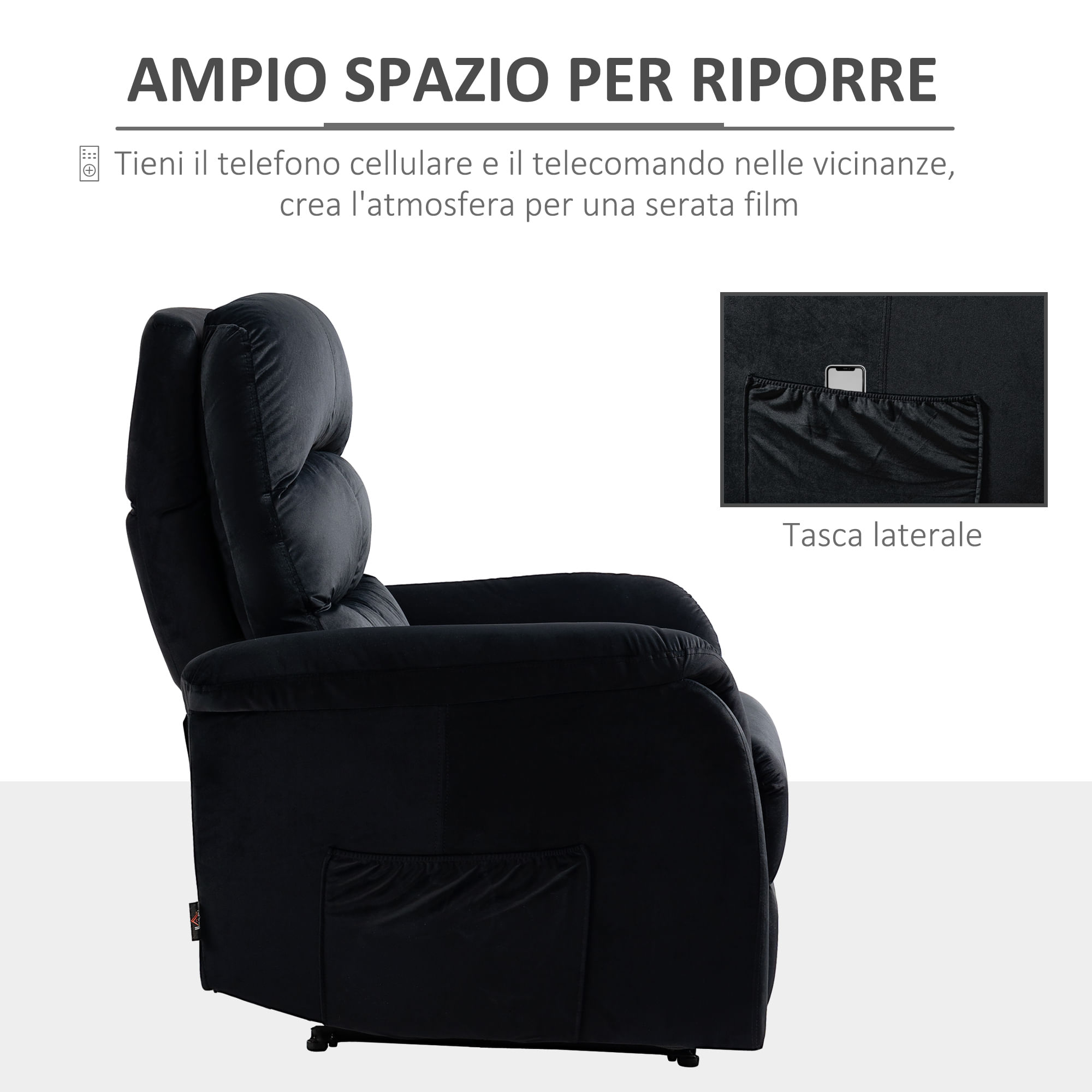 EASYCOMFORT Poltrona Relax Reclinabile, Regolabile ed Ergonomica