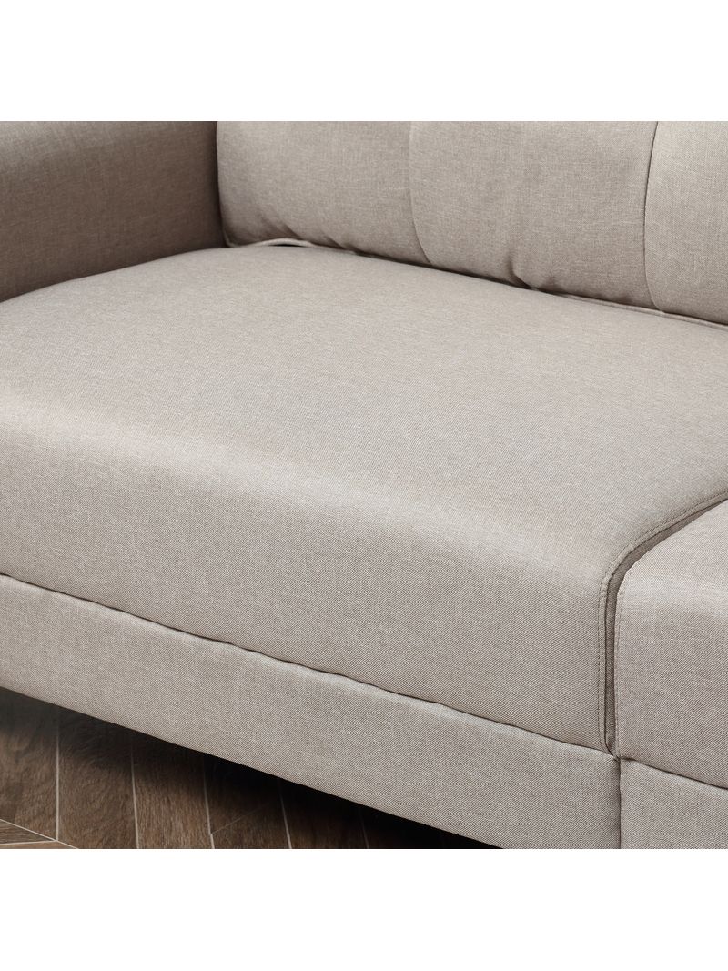 EASYCOMFORT Divano 2 Posti Moderno Imbottito con Rivestimento in Tessuto con  Braccioli, 202x72x91cm, Beige - BricoBravo