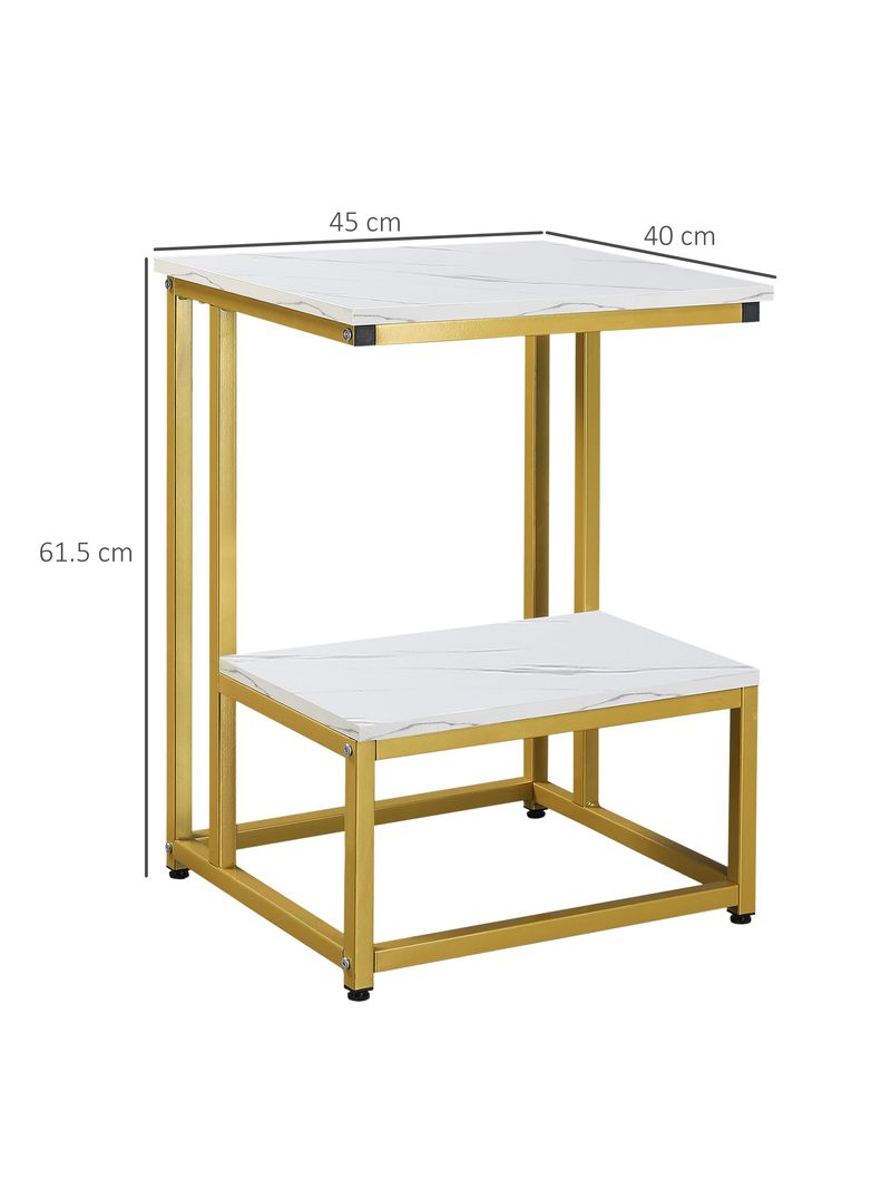 EASYCOMFORT Tavolino da Salotto Basso a 3 Ripiani, Tavolino da