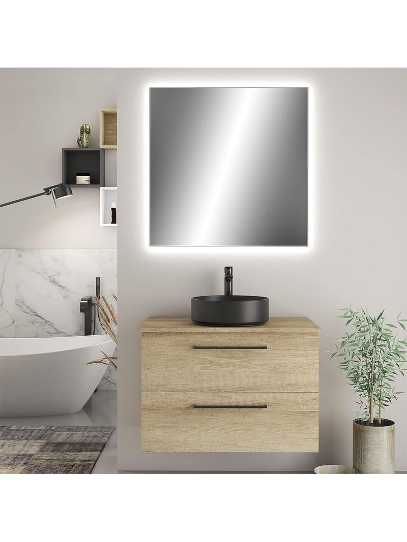 Specchio bagno 50x60 cm illuminazione perimetrale e installazione  reversibile - BricoBravo