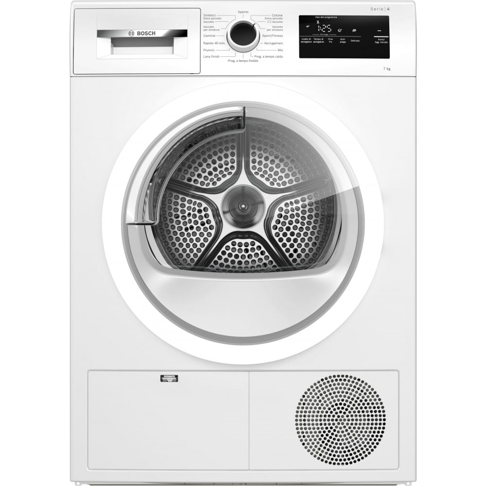 Asciugatrice a Pompa di Calore 7 Kg Bosch Serie 4 WTH85V07II  (A84,2xL59,8xP61,3) EASYCLEAN Classe A++