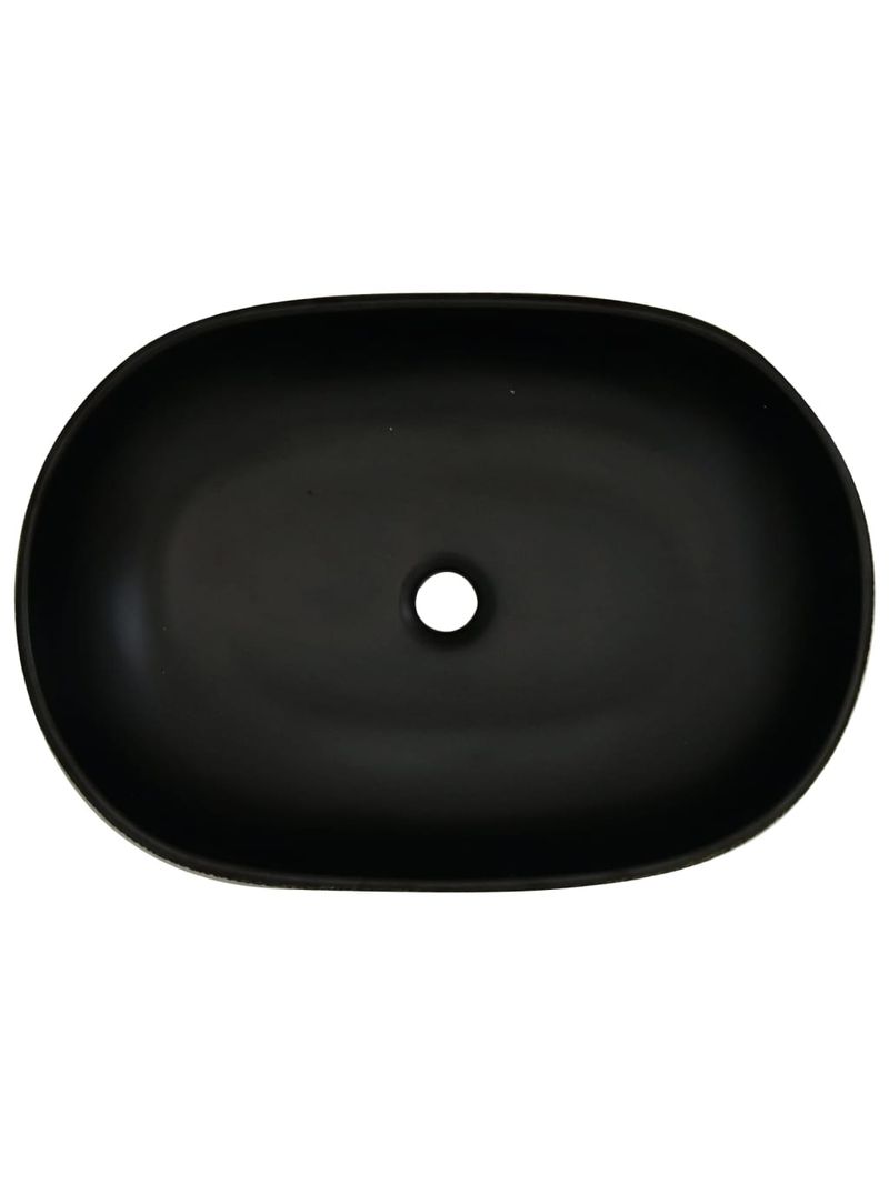 Lavabo d'appoggio di Nero Ceramica nero opaco cm 59x42h.15 cm