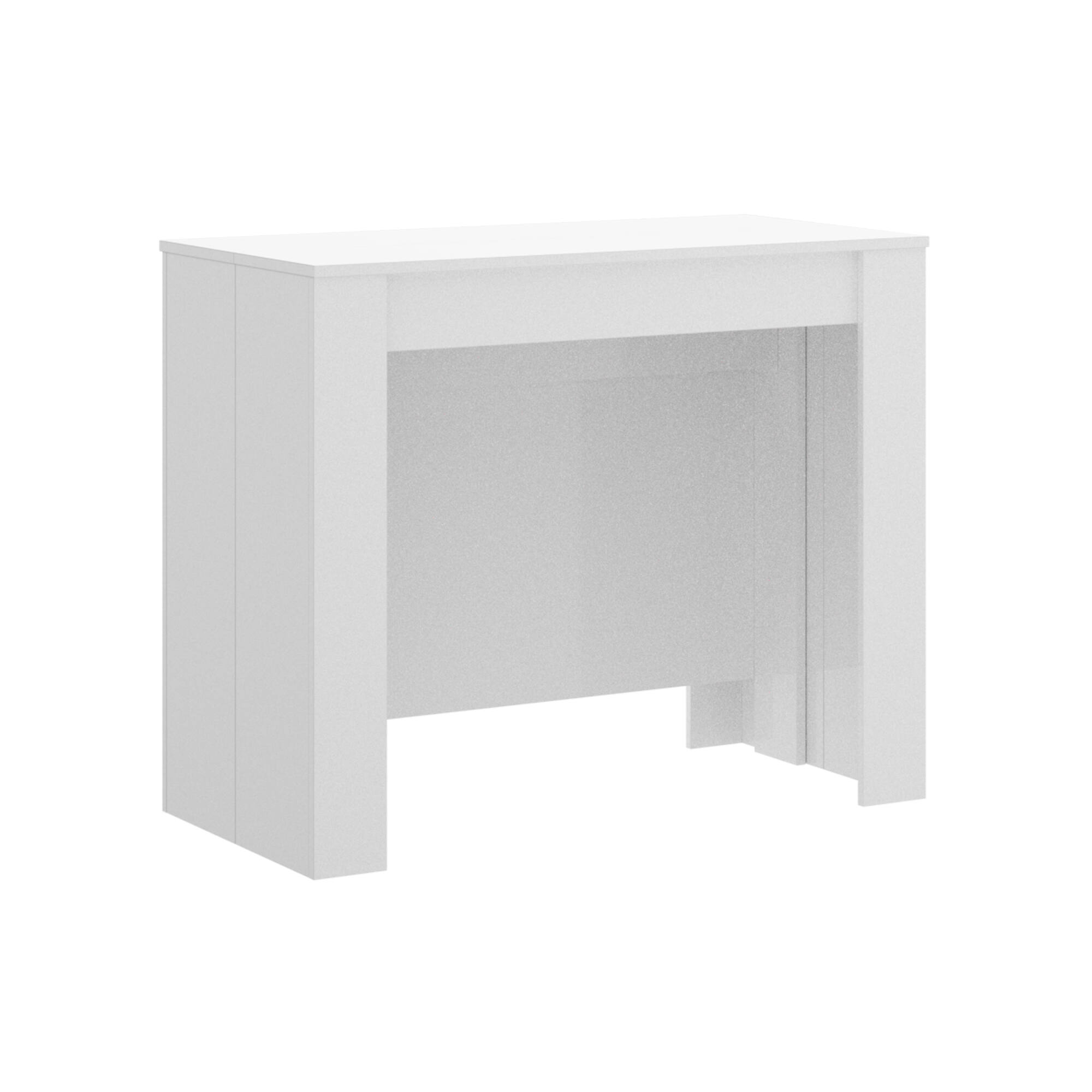 Tavolo allungabile dbiragh tavolo da pranzo multiuso consolle estensibile  multiposizione con porta allunghe incluso 54239x90h77 cm bianco - BricoBravo