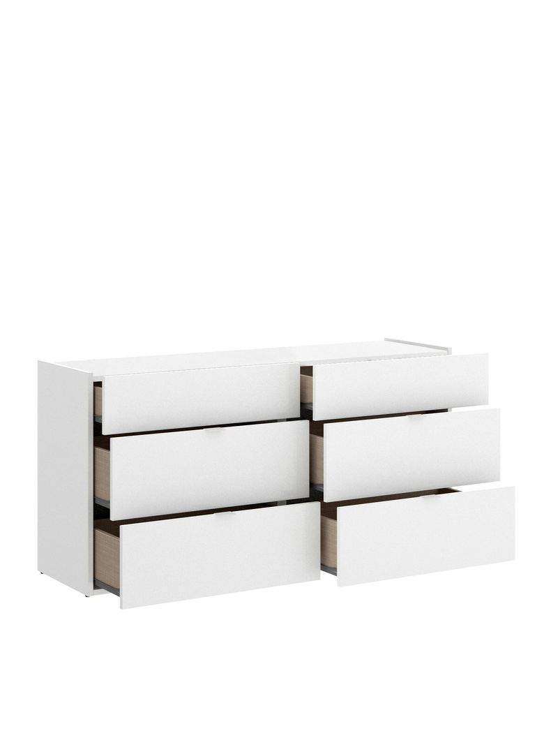 Cassettiera dmale settimanale per camera da letto comò con 6 cassetti  120x39h62 cm bianco - BricoBravo