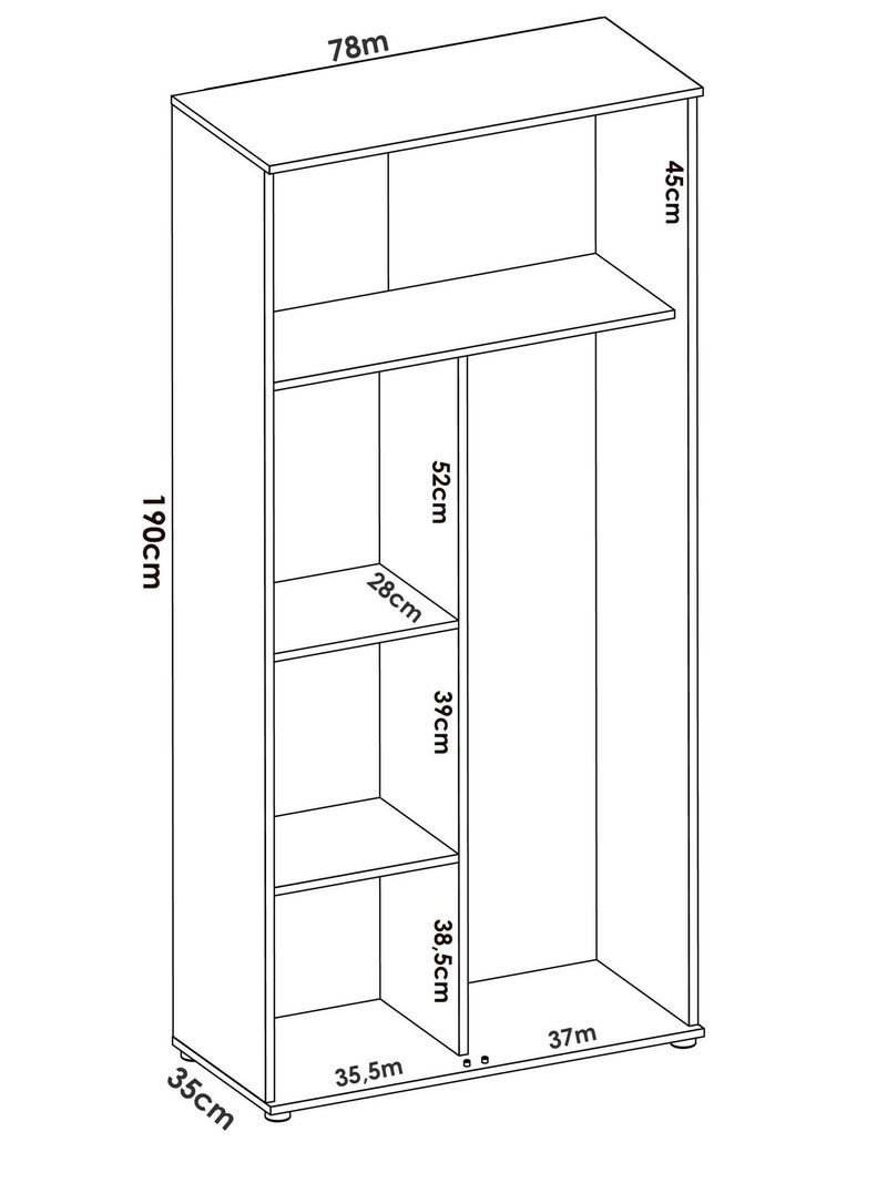 Dmora - Armadio multiuso Forcola, Mobile multifunzione portascope,  Guardaroba a 2 ante, 78x35h190 cm, Bianco : : Casa e cucina