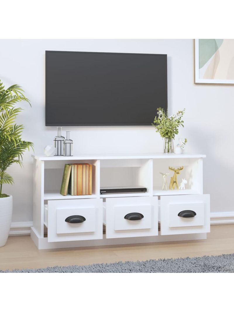 Mobile Porta TV Bianco 100x35x50 cm in Legno Multistrato