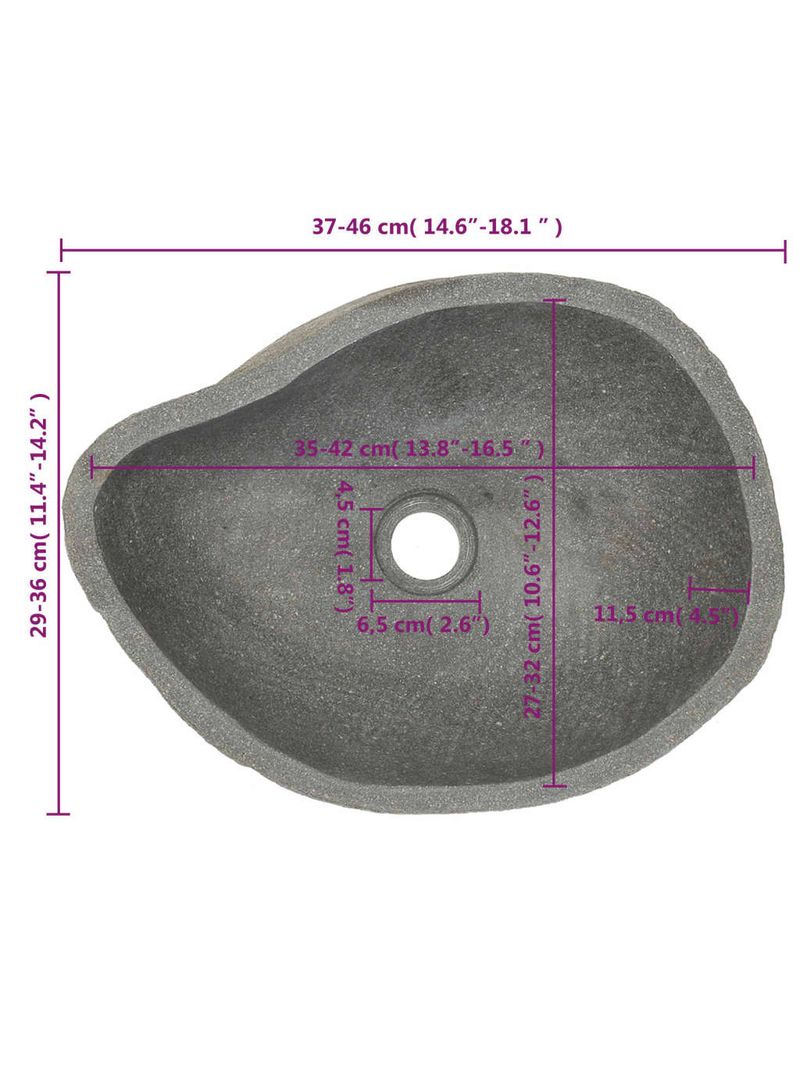 Lavandino in Pietra di Fiume Ovale 37-46 cm 146213 - BricoBravo