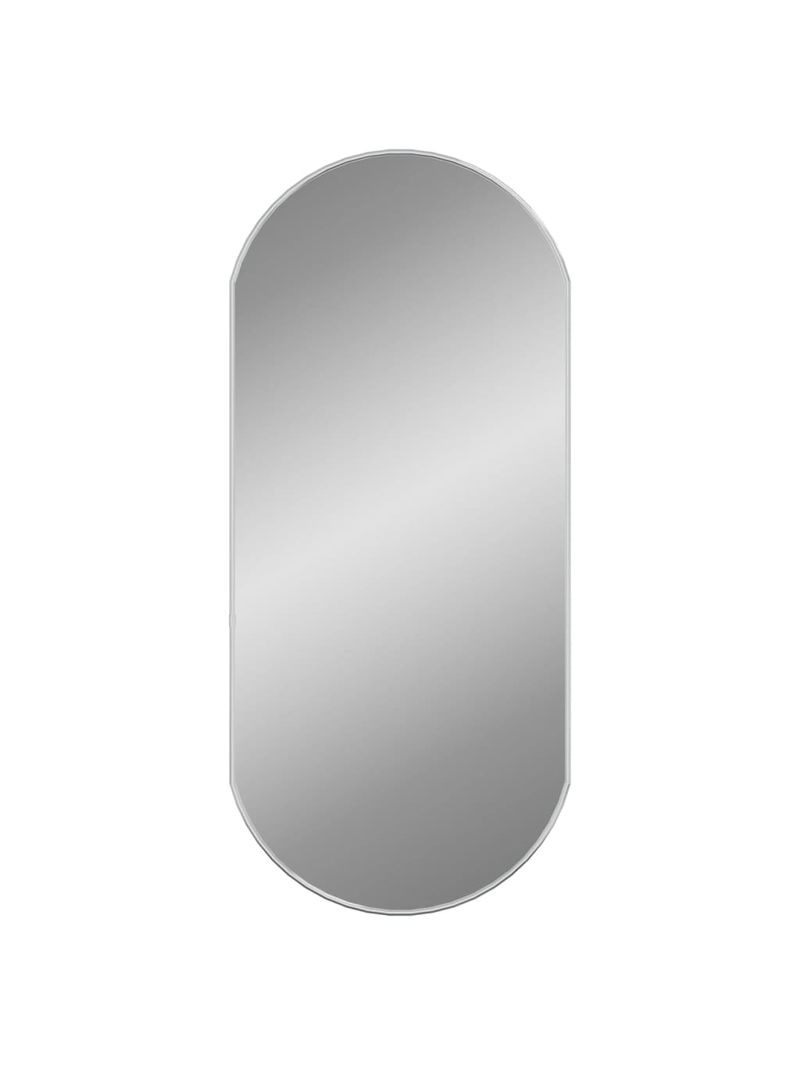 Specchio da Parete Argento 90x40 cm Ovale 348193 - BricoBravo