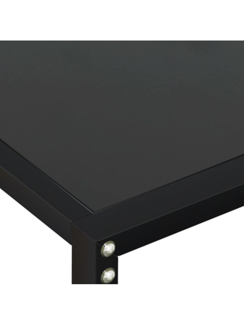 vidaXL Tavolo Consolle Nero 140x35x75,5 cm in Vetro Temperato