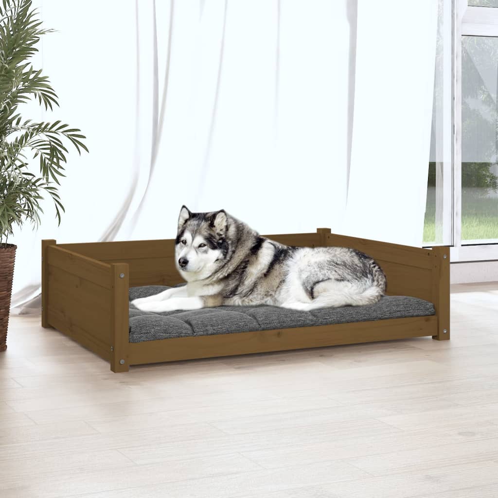 Cuccia Per Cani 105,5x75,5x28 Cm In Legno Massello Di Pino,Articoli Per
