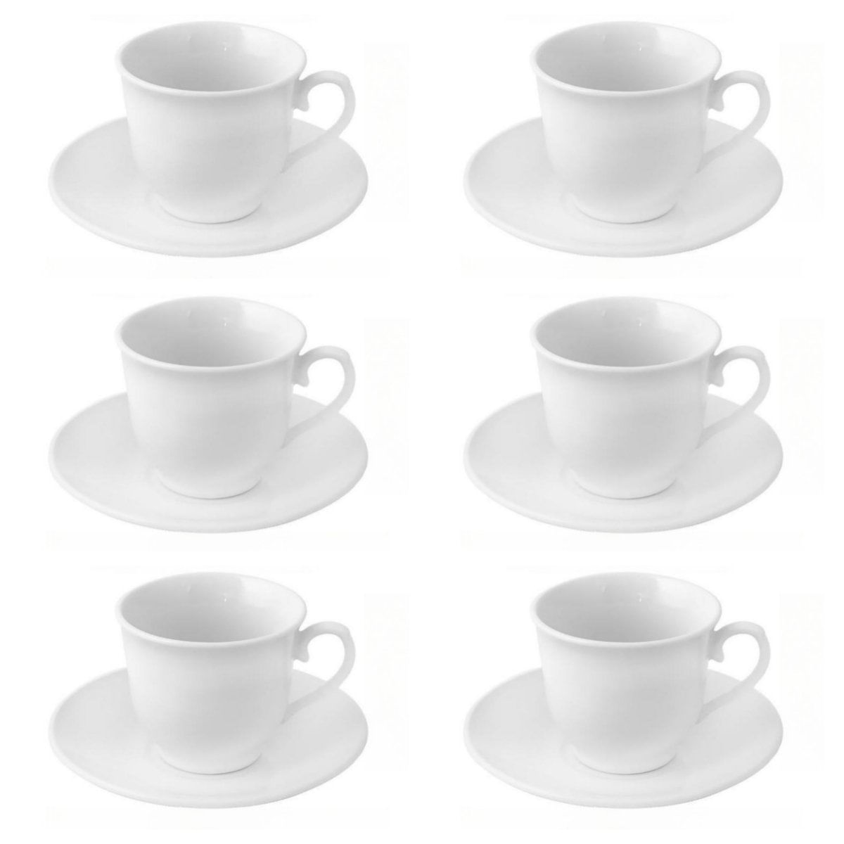 6x Tazze Espresso In Porcellana Set E Piattini, Set Tazzine Caffè