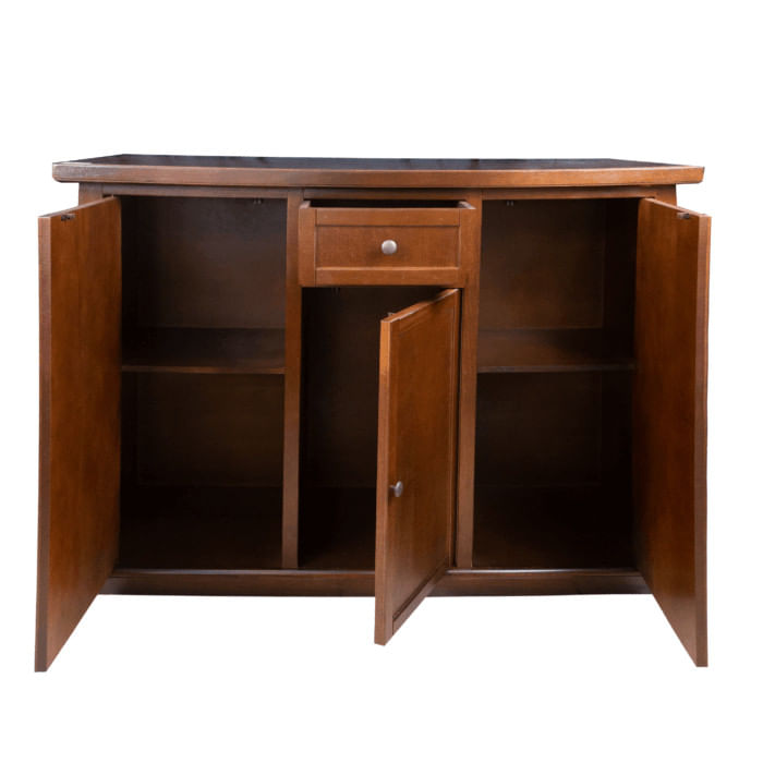 Madia credenza arte povera 3 porte 1 cassetto noce scuro l.120 p.39 h