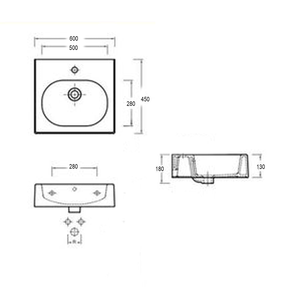 Lavabo bagno Pozzi Ginori Closer con bacino ovale 60 cm > lavabo e sifone  design