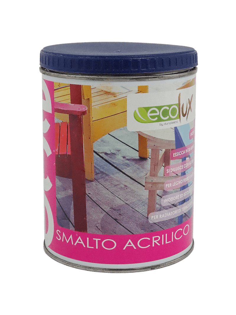 Ecolux Smalto Ecologico Lucido Acrilico ad Acqua Inodore per