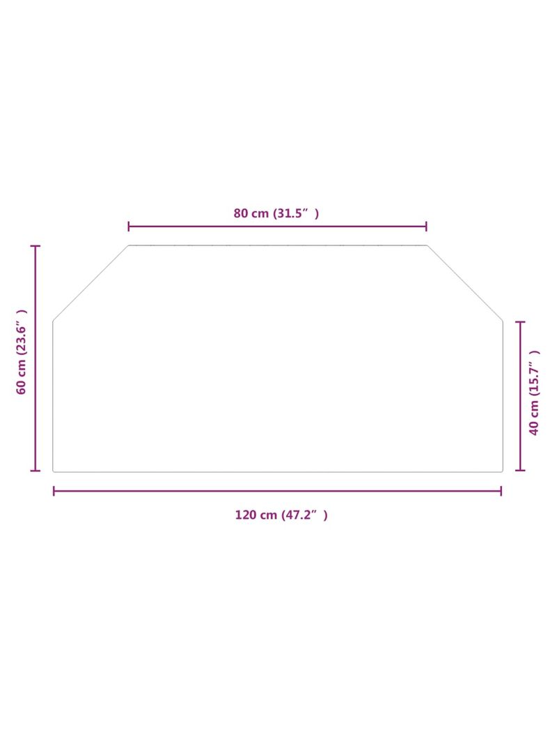 vidaXL Lastra in Vetro per Caminetto 120x60 cm