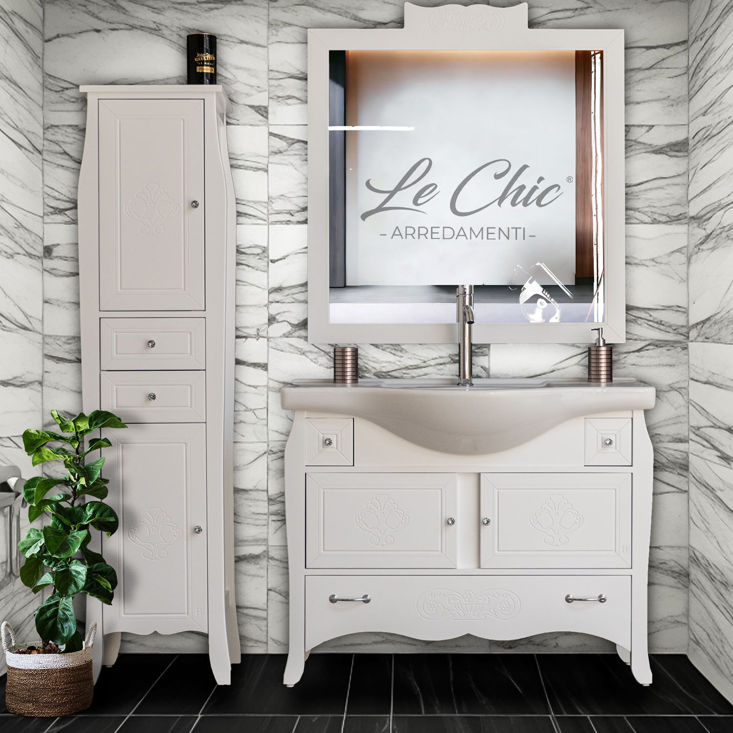 Mobile bagno lavabo shabby per piccoli spazi - Le Chic Arredamenti