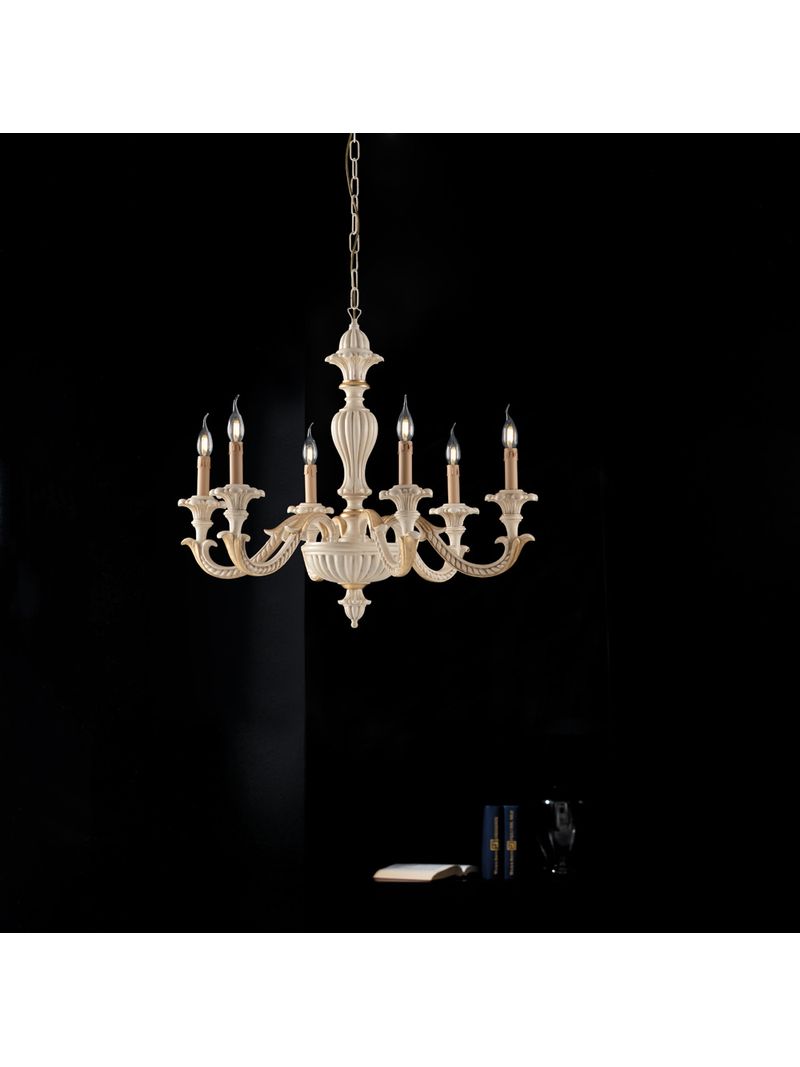 Sospensione Doppio Giro 5luci Crema/bronzo