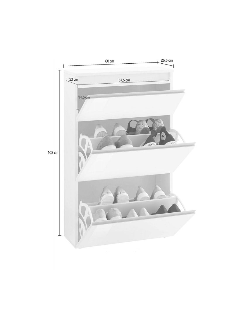 Scarpiera moderna, Made in Italy, a 2 ante a ribalta, Portascarpe da  ingresso, cm 101x27h82, colore Bianco lucido