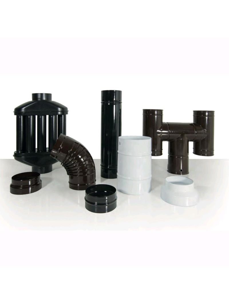 Rosone Con Tubo Per Stufa A Legna - Acciaio Resistente 600°C, Diametro 140 Mm - Foto 9