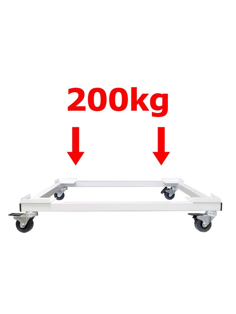 Carrello base rialzo per lavatrice elettrodomestici fino a 300 kg con ruote  e leva di sollevamento 60x50 cm - BricoBravo