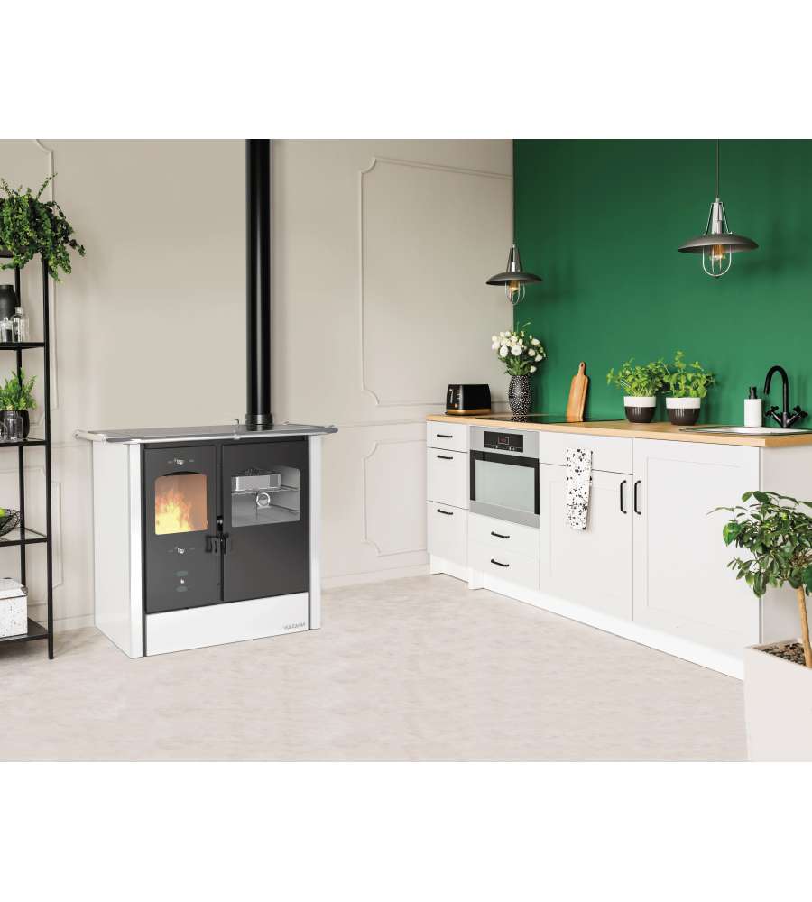 CUCINA A LEGNA CON FORNO ATENA BIANCA 8,35 KW - VULCANIA - BricoBravo