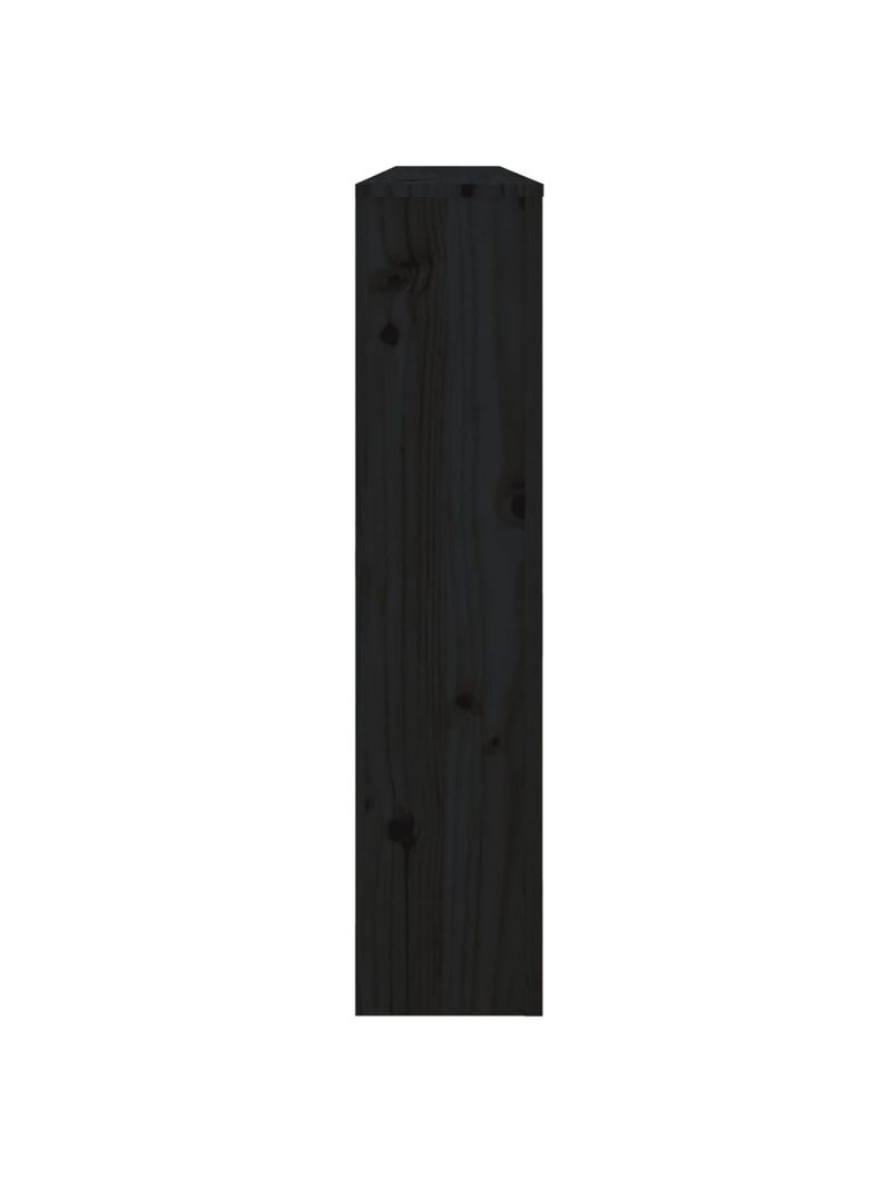 Copertura Termosifone Nera 169x19x84 cm Legno Massello di Pino