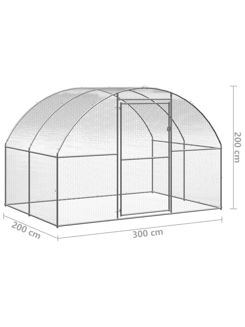 ADWOA Pollaio per Esterni 3x2x2 m in Acciaio Zincato,Pollaio per Galline  Ovaiole da Esterno con Casetta, Area di Corsa : : Commercio,  Industria e Scienza