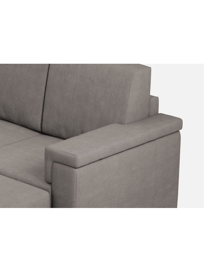 Divano 2 Posti con Pouf 148x155x85 cm Marrak in Tessuto Grigio - BricoBravo