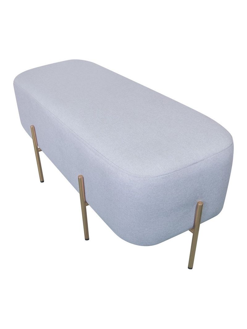 Pouf Poggiapiedi 97x39x40 cm in Tessuto Kate Grigio - BricoBravo