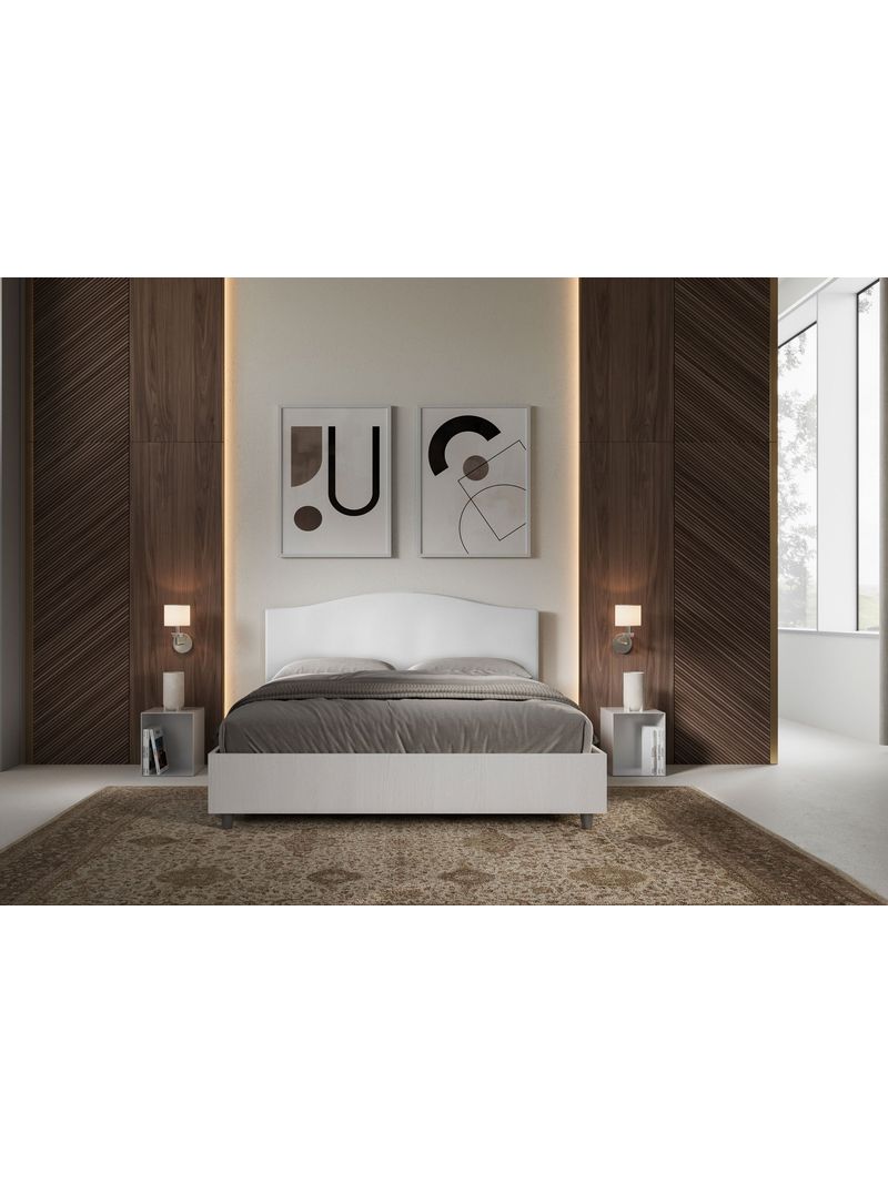 Letto matrimoniale bianco per rete 160x190 nuovo art.735 consegna  gratuita